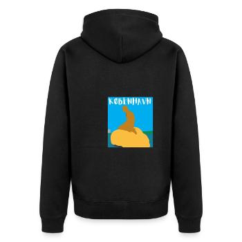 Kobenhavn Denmark Danish Kobenhaven Mermaid - Unisex Premium Bio Zip Hoodie - Schwarz - Hinten - Nico (187cm)