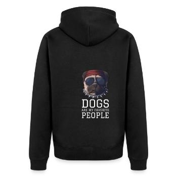 Les chiens sont mes personnes préférées - Veste à capuche bio Premium Unisexe - noir - Dos - Nico (187cm)