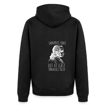 Débat philosophique Sentiment philoslothique - Veste à capuche bio Premium Unisexe - noir - Dos - Nico (187cm)