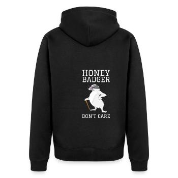 Honey Badger s’en fiche - Veste à capuche bio Premium Unisexe - noir - Dos - Nico (187cm)