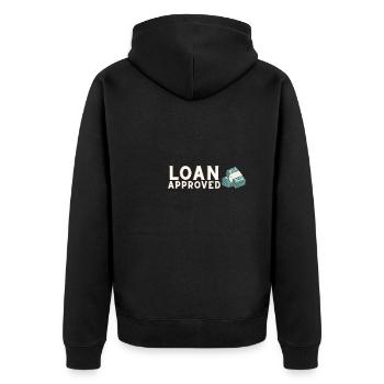 Loan Heartbeat - Loan Officer Mortgage Broker - Unisex Premium Bio Zip Hoodie - Schwarz - Hinten - Nico (187cm)