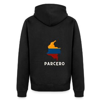 Parcero Colombia Colombian Cartagena Medellin And - Unisex Premium Bio Zip Hoodie - Schwarz - Hinten - Nico (187cm)