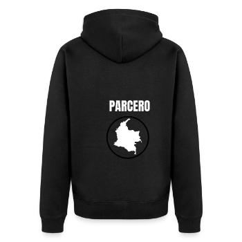 Parcero Colombia Colombian Cartagena Medellin And - Unisex Premium Bio Zip Hoodie - Schwarz - Hinten - Nico (187cm)