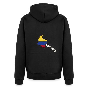 Parcero Colombia Colombian Cartagena Medellin And - Unisex Premium Bio Zip Hoodie - Schwarz - Hinten - Nico (187cm)