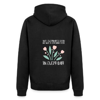 Psoriatic Arthritis Warrior & Chronic PSA - Unisex Premium Bio Zip Hoodie - Schwarz - Hinten - Nico (187cm)