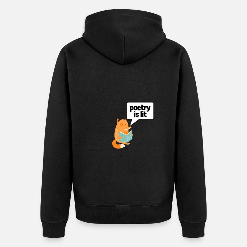 La poésie est éclairée - Veste à capuche bio Premium Unisexe - noir