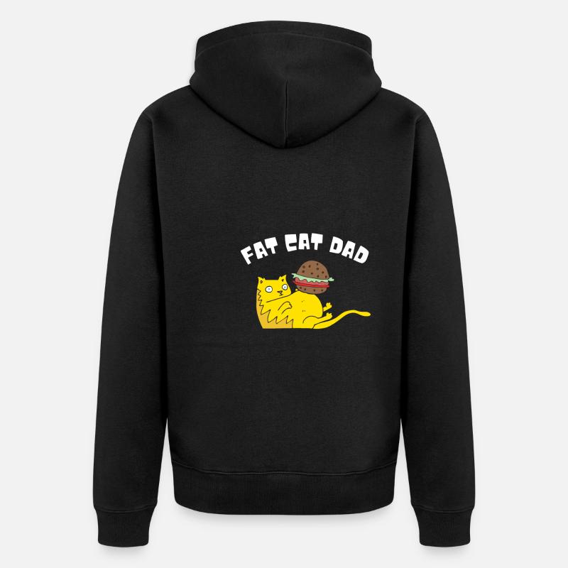 Obésité du gros chat - Veste à capuche bio Premium Unisexe - noir