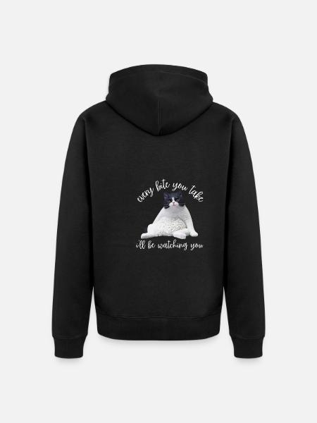 Fat Cat Obesity - Unisex Premium Bio Zip Hoodie - Schwarz