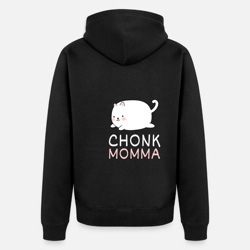 Chonk Cat Obésité - Veste à capuche bio Premium Unisexe - noir