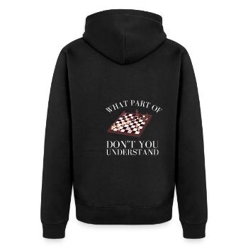 Chess Master Chess Club & 3 Way Chess Game - Unisex Premium Organic Zip Hoodie - black - Back - Nico (187cm)