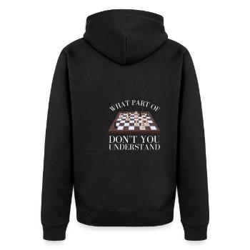 Chess Master Chess Club & 3 Way Chess Game - Unisex Premium Organic Zip Hoodie - black - Back - Nico (187cm)