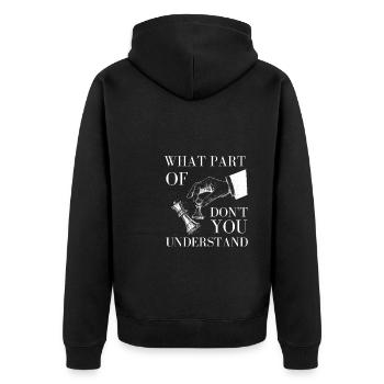 Chess Master Chess Club & 3 Way Chess Game - Unisex Premium Organic Zip Hoodie - black - Back - Nico (187cm)