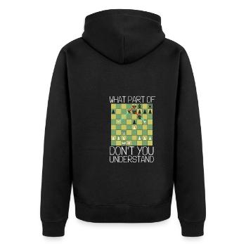 Chess Master Chess Club & 3 Way Chess Game - Unisex Premium Organic Zip Hoodie - black - Back - Nico (187cm)