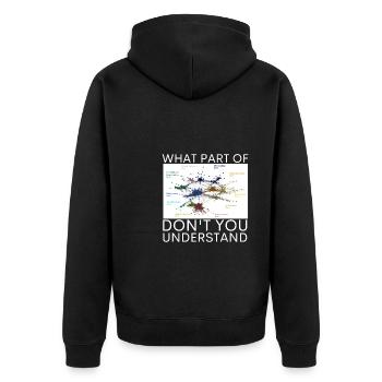 Chess Master Chess Club & 3 Way Chess Game - Unisex Premium Organic Zip Hoodie - black - Back - Nico (187cm)