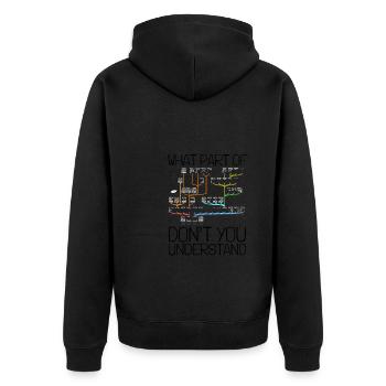 Chess Master Chess Club & 3 Way Chess Game - Unisex Premium Organic Zip Hoodie - black - Back - Nico (187cm)