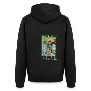 Chess Master Chess Club & 3 Way Chess Game - Unisex Premium Organic Zip Hoodie - black - Back - Nico (187cm)