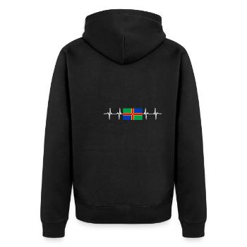United Kingdom Lincolnshire Flag - Unisex Premium Bio Zip Hoodie - Schwarz - Hinten - Nico (187cm)