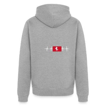 United Kingdom Kent Flag - Unisex Premium Bio Zip Hoodie - Grau meliert - Hinten - Nico (187cm)