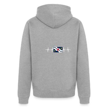 United Kingdom Oxfordshire Flag - Unisex Premium Bio Zip Hoodie - Grau meliert - Hinten - Nico (187cm)