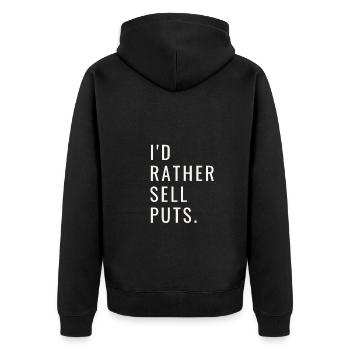 Volatility Options Trading Trader - Unisex Premium Organic Zip Hoodie - black - Back - Nico (187cm)