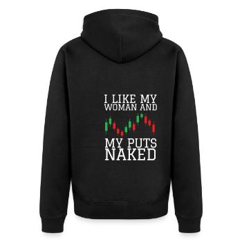 Volatility Options Trading Trader - Unisex Premium Organic Zip Hoodie - black - Back - Nico (187cm)