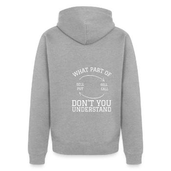 Volatility Options Trading Trader - Unisex Premium Organic Zip Hoodie - heather grey - Back - Nico (187cm)