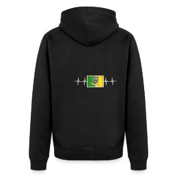 Drapeau irlandais irlandais Meath - Veste à capuche bio Premium Unisexe - noir - Dos - Nico (187cm)