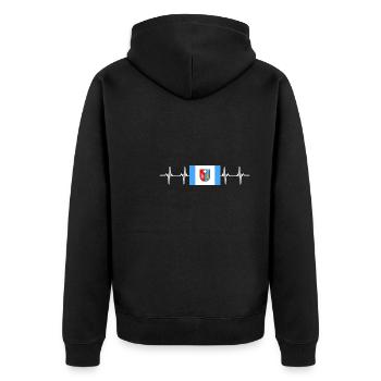 Poland Subcarpathia Flag - Unisex Premium Bio Zip Hoodie - Schwarz - Hinten - Nico (187cm)