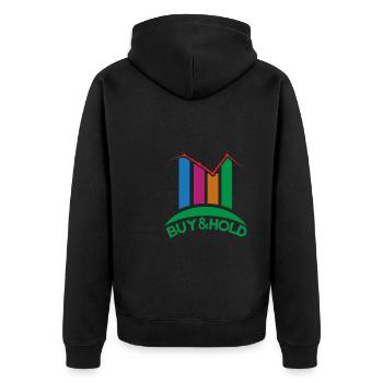 Investment Strategy Buy And Hold - Unisex Premium Bio Zip Hoodie - Schwarz - Hinten - Nico (187cm)