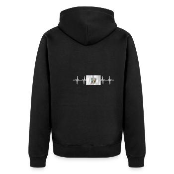 Mexican Mexico Nuevo Leon Flag - Unisex Premium Bio Zip Hoodie - Schwarz - Hinten - Nico (187cm)