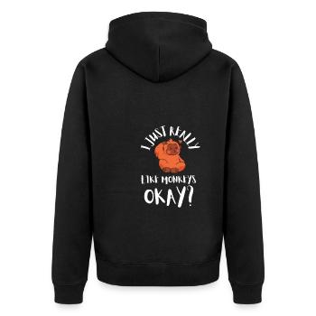 J’aime vraiment les singes ok? - Veste à capuche bio Premium Unisexe - noir - Dos - Nico (187cm)