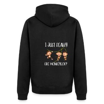 J’aime vraiment les singes ok? - Veste à capuche bio Premium Unisexe - noir - Dos - Nico (187cm)
