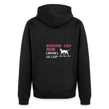 Sphynx Mom Cat Hairless Cat Owner - Unisex Premium Bio Zip Hoodie - Schwarz - Hinten - Nico (187cm)