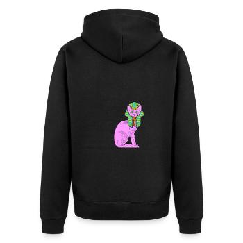 Sphynx Mom Cat Hairless Cat Owner - Unisex Premium Bio Zip Hoodie - Schwarz - Hinten - Nico (187cm)