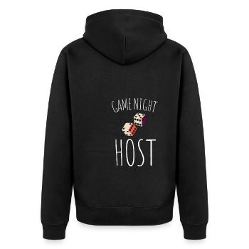 Game Night Host Question Game Night - Unisex Premium Organic Zip Hoodie - black - Back - Nico (187cm)
