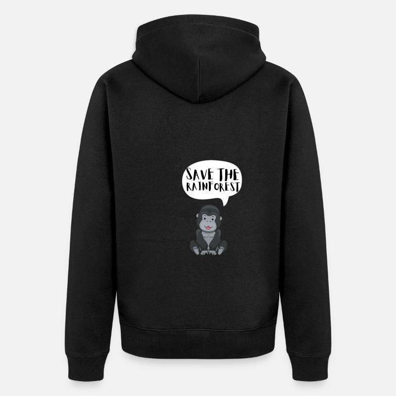 Save The Rainforest - Unisex Premium Bio Zip Hoodie - Schwarz
