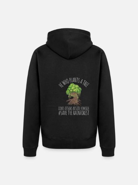 Save The Rainforest - Unisex Premium Organic Zip Hoodie - black