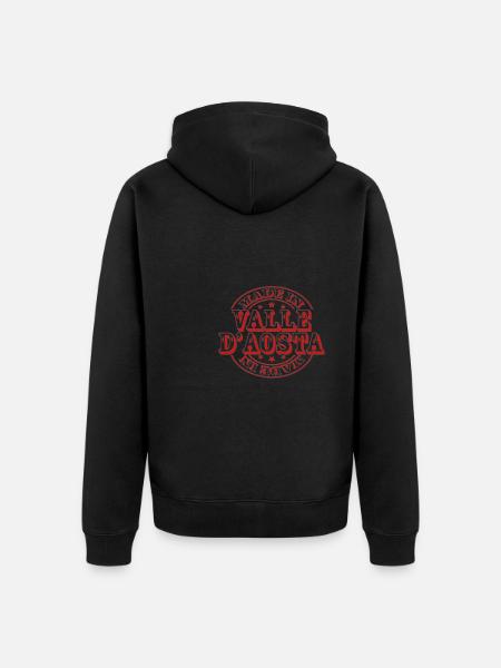 Italia Italiana Valle d'Aosta - Felpa con cappuccio ecologica premium unisex - nero