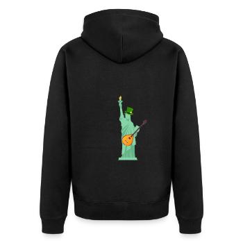 Bouzouki Irlandais Instrument Grec - Veste à capuche bio Premium Unisexe - noir - Dos - Nico (187cm)