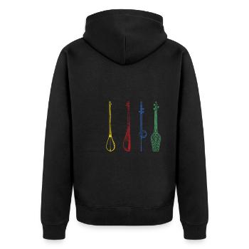 Bouzouki Irlandais Instrument Grec - Veste à capuche bio Premium Unisexe - noir - Dos - Nico (187cm)
