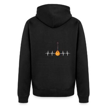 Bouzouki Irlandais Instrument Grec - Veste à capuche bio Premium Unisexe - noir - Dos - Nico (187cm)