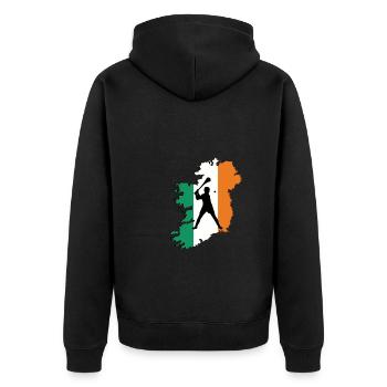 Irish Dublin Hurling - Unisex Premium Bio Zip Hoodie - Schwarz - Hinten - Nico (187cm)