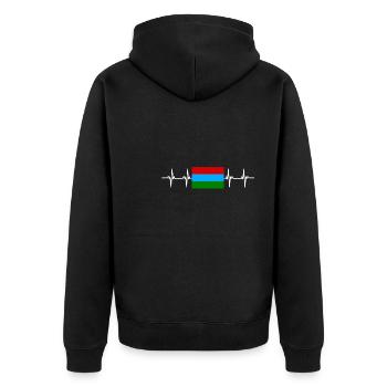 Drapeau russe - Carélie - Veste à capuche bio Premium Unisexe - noir - Dos - Nico (187cm)