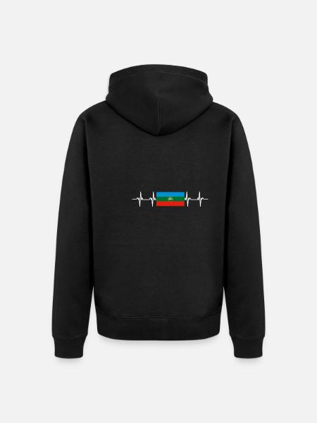 Russian Flag - Karachay-Cherkessia - Unisex Premium Organic Zip Hoodie - black