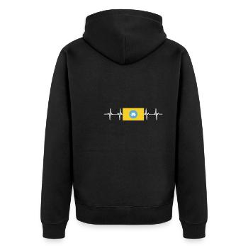 Drapeau russe - Kalmoukie - Veste à capuche bio Premium Unisexe - noir - Dos - Nico (187cm)