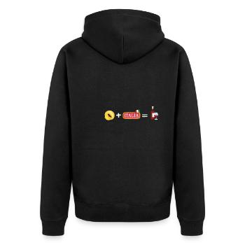 Italian Penne Pasta Tortellini - Unisex Premium Bio Zip Hoodie - Schwarz - Hinten - Nico (187cm)