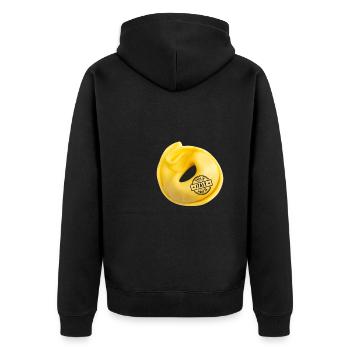 Italian Penne Pasta Tortellini - Unisex Premium Bio Zip Hoodie - Schwarz - Hinten - Nico (187cm)