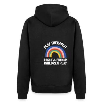 Play Therapist - Recreational Therapy Therapist RT - Unisex Premium Organic Zip Hoodie - black - Back - Nico (187cm)