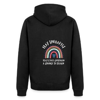 Play Therapist - Recreational Therapy Therapist RT - Unisex Premium Organic Zip Hoodie - black - Back - Nico (187cm)