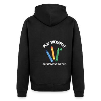 Play Therapist - Recreational Therapy Therapist RT - Unisex Premium Organic Zip Hoodie - black - Back - Nico (187cm)